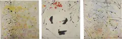 Monkey in the Middle by Nate Lowman, 2010, acrylic on unprimed canvas, in three parts, offered Oct 2015