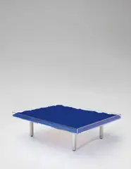 Table Bleue by Yves Klein, designed 1961, IKB pigment, glass, Plexiglas, steel, wood, sold Oct 2015