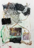 Leo Gabin, Tackled During Concert in Tampa, 2013, lacquer, acrylic, spray paint, silkscreen on canvas