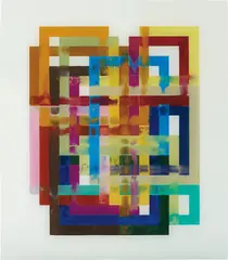 Bernard Frize, Juillet, 2007, tempera and lacquer under glass