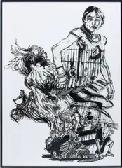 Buenos Aires by Caledonia Curry & Swoon, 2007, acrylic and linotype on mylar, sold Dec 2015