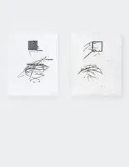 Louis Eisner, Two works: (i) Box 27; (ii) Box 29, 2013, oil, graphite and marsh ink on linen