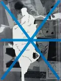 Charles Mayton, Flotsam Opus, 2011, xerox mounted on board, gesso, marker, vinyl, tape