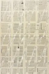 New York Stock Exchange by Nikolas Gambaroff, 2011, newsprint, adhesive, acrylic on canvas, sold Dec 2015