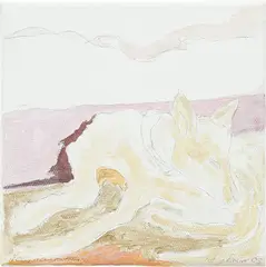 Reincarnation V by Tracey Emin, 2005, gouache, watercolour, pencil on canvas, sold Dec 2015