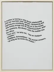 Oedipus Schmoedipus by Richard Prince, 1994, screenprint on a t-shirt, stretched onto canvas with stretcher, sold Dec 2015