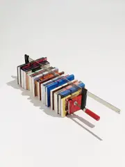 Kendell Geers, A Carnival of Revolution, 2003, 27 books and clamp