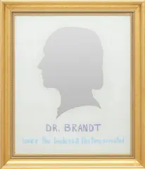 Carter Kustera, Dr. Brandt, n.d., mixed media on mirror, in artist's frame