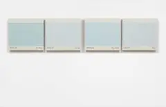 Peter Wegner, Air Blue/Aerial/Airy Blue/Airy, 1998, oil on wood (in four parts)