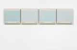 Peter Wegner, Air Blue/Aerial/Airy Blue/Airy, 1998, oil on wood (in four parts)
