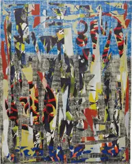 Alfred Boman, Air Castle, 2013, glue emulsion, acrylic, enamel varnish, spray-paint on canvas in an artist's frame