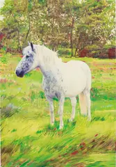 Horse by Christoph Schmidberger, 2004, oil and acrylic on MDF panel, sold Dec 2015