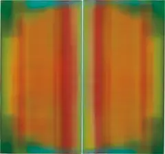 Prudencio Irazabal, Untitled 2P5 (Diptych), 1998, acrylic on canvas laid on wood panel