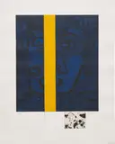 Philip Tsiaras, Yellow Bar, 1985-88, etching, graphite, gouache on paper