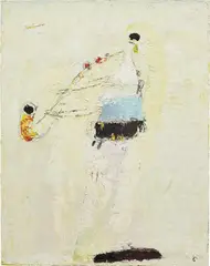 Saxsaponist by Gia Gugushvili, 2006, oil and graphite on canvas, sold Dec 2015