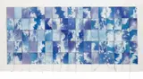 Hunter Reynolds, Berlin Sky, 1997, photographs and thread, in an artist's frame