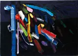 Ganna Kryvolap, Ribbons IV, 2014-15, oil and ribbons on canvas