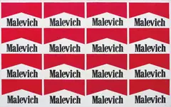 Alexander Kosolapov, Malevich Marlboro, 1988, acrylic on canvas