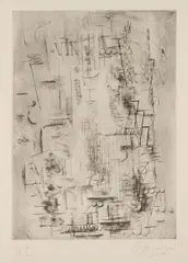Georges Braque, Bass, 1911/1950, Etching, on tinted Arches paper, with full margins,