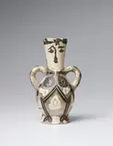 Pablo Picasso, Vase deux anses hautes (Vase with Two High Handles), 1952, White earthenware turned vase painted in colours with knife engraving and partial brushed glaze,