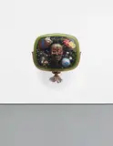 Self-Portrait by Nam June Paik, 1989, 1950's Philco Predicta television cabinet containing bronze mask of the artist, video tape, antique TV cubes and circuit, sold Jan 2015