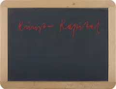 Joseph Beuys, Kunst = Kapital, 1980, Screenprint in red, on slate, contained in the original wooden frame,