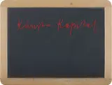 Joseph Beuys, Kunst = Kapital, 1980, Screenprint in red, on slate, contained in the original wooden frame,