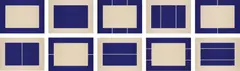 Donald Judd, Untitled, 1988, The complete set of 10 woodcuts in ultramarine blue, on Okawara paper, five with full margins, five the full sheets, with colophon,