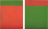 Untitled by Günther Förg, 2001, the pair of lead panels on plywood, with painting in acrylic in colours,, sold Jan 2015