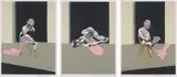 Triptyque Août 1972 (after, Triptych August 1972) by Francis Bacon, 1979, The set of three lithographs in colours, on Arches paper, with full margins,, sold Jan 2015