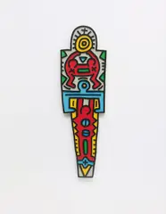 Keith Haring, Totem, 1988, Carved plywood painted with enamel in colours,