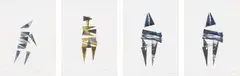 R.A. Lynn Chadwick, Trig I, III, IV (2 plates), 1966; 1966; and 1970, Four lithographs in colours, on artist’s wove paper watermarked ‘Chadwick’, all with full margins, including two lithographs by Alan Davie, Untitled I, 1966; and Zurich Improvisation: one plate, 1970, in colours, on B.F.K. Rives and wove papers, both with full margins,