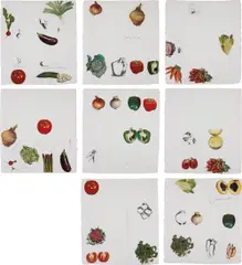Vegetables by Jim Dine, 1970, The complete set of eight lithographs with collage in colours, on Hodgkinson handmade paper, the full sheets, with title, sold Jan 2015