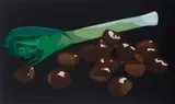 Julian Opie, Still Life with Chestnuts and Leek, 2001, Lambda print in colours, laminated to stretched Olive canvas with a gloss seal,