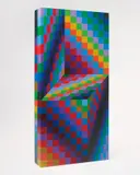 Axo-99 by Victor Vasarely, 1988, Shaped wood hand-painted with acrylic in colours,, sold Jan 2015