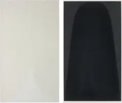 Alberto Burri, Tavola A; and Tavola C, from Bianchi e Neri II, 1969, Two lithographs with embossing and collage in acetate, on Fabriano Rosaspina paper, with full margins,