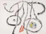 Joan Miró, Le porteur d'eau II, 1962, Aquatint in colours with copper fragments in relief, on Rives paper, the full sheet,