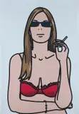 Ruth Smoking. 4 by Julian Opie, 2006, Screenprint in colours, on Somerset Satin paper, the full sheet,, sold Jan 2015