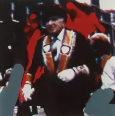 Orange Order by Richard Hamilton, 1991, Cibachrome in colours with hand-colouring in Humbrol enamel, on photo paper mounted on card (as issued), the full sheet,, sold Jan 2015