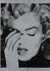 Marilyn Crying by Russell Young, 2013, Screenprint in enamel, on silver painted wove paper, the full sheet,, sold Jan 2015