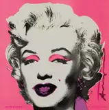 Andy Warhol, Marilyn (Announcement), 1981, Offset lithograph in colours, on smooth wove paper, the full sheet, with text printed on the reverse,