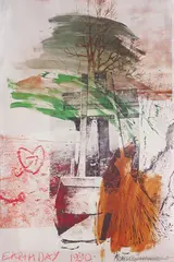 Earth Day poster by Robert Rauschenberg, 1990, Offset lithograph in colours, on wove paper, the full sheet,, sold Jan 2015