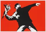 Love is in the Air by Banksy, 2003, Screenprint in colours, on wove paper, with full margins,, sold Jan 2015