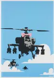 Happy Choppers by Banksy, 2003, Screenprint in colours, on wove paper, with full margins,, sold Jan 2015