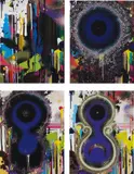 Treasure Island/Hidden Jewels of the Mediterranean; Warp; NGC 2371-2 (Gemini Nebula); and Genome No. 10^7x2^122 by Takashi Murakami, 2009, Four offset lithographs in colours, on smooth wove paper, the full sheets, sold Jan 2015