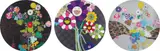 Architect of the Heart; Kansei: Skulls; Purple Flowers in a Bouquet by Takashi Murakami, 2010, Three offset lithographs in colours, on smooth wove paper, the full sheets,, sold Jan 2015