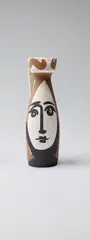Visage (Face) by Pablo Picasso, 1955, White earthenware turned jug painted in colours,, sold Jun 2015