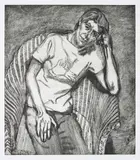 Bella in Her Pluto T-Shirt by Lucian Freud, 1995, Etching, on Somerset Satin paper, with full margins, the third (final) state (there were two unpublished trial states be, offered Jun 2015