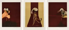 Deuxième version du triptyque 1944 (Second Version of the Triptych 1944) by Francis Bacon, 1989, The complete set of three lithographs in colours, on Arches paper, with full margins,, sold Jun 2015