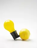 Joseph Beuys, Capri-Batterie, 1985, Multiple comprising light bulb (Mazda) with manufacturer's inkstamp, plug socket, and exchangeable lemon,